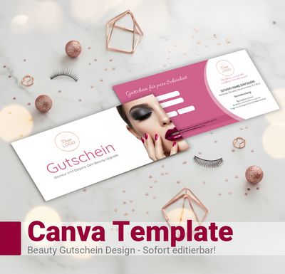 Beauty Gutschein Canva Vorlage Beauty Gutschein Canva Vorlage