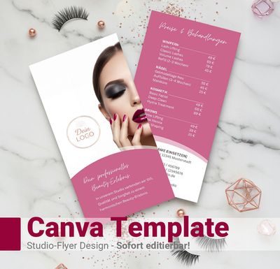 Canva Template Beauty Studio Flyer Canva Template Beauty Studio Flyer