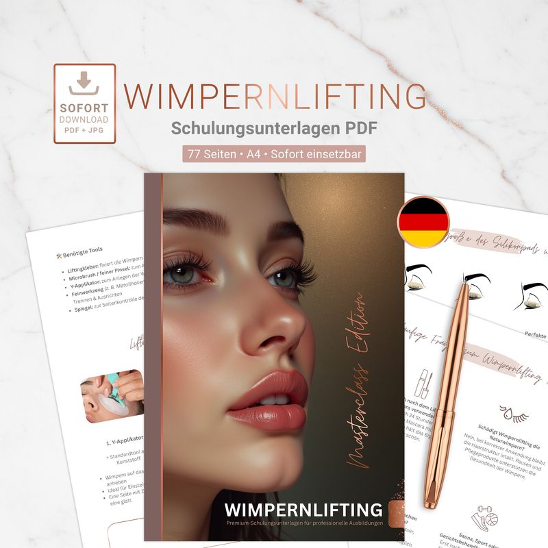 Wimpernlifting Schulungsunterlagen / PDF-Edition