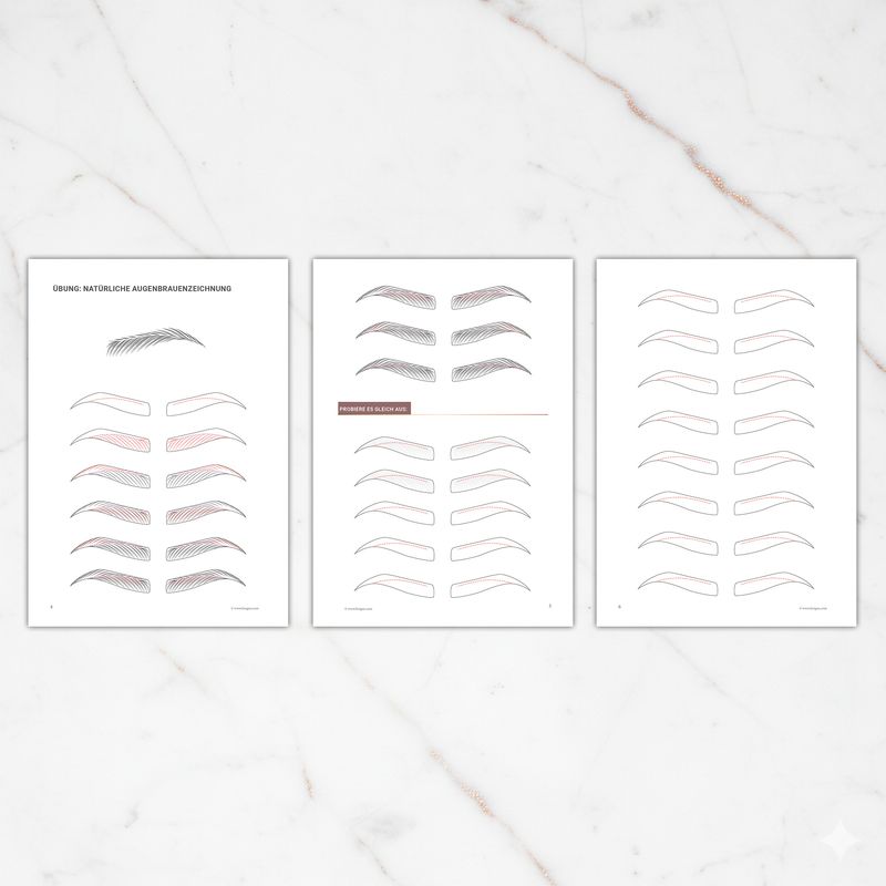 Härchenzeichnung | Natürlicher Brow-Look (PDF Übungsset)