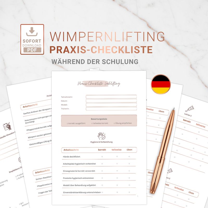 Praxis-Checkliste Lashlifting (PDF)  A4, druckbar