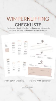 Praxis-Checkliste Lashlifting (PDF) A4, druckbar