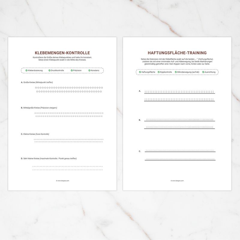 Kleber & Haftung Training | Wimpernverlängerung PDF