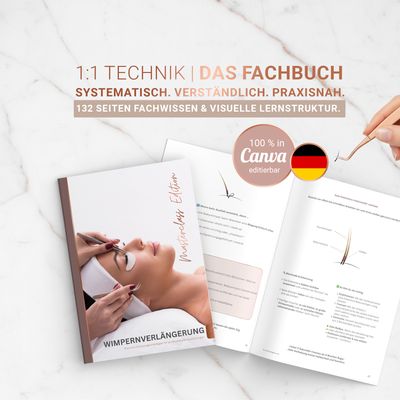 Canva Premium Edition | Fachbuch 1:1 Technik Wimpernverlängerung | Editierbar | Eigenes Branding Canva Premium Edition | Fachbuch 1:1 Technik Wimpernverlängerung | Editierbar | Eigenes Branding