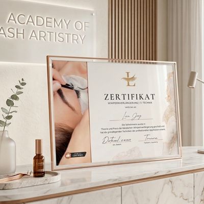 Zertifikat Vorlage | Wimpernverlängerung 1:1 Technik | mit Foto