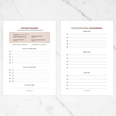 Volumenfächer Training | Wimpernverlängerung Übungsbogen PDF