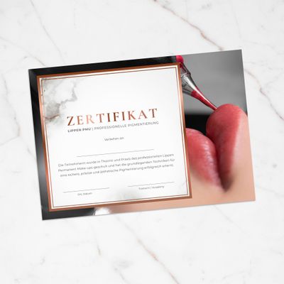 Lippen PMU Zertifikat Vorlage | Lip Blush & professionelle Pigmentierung