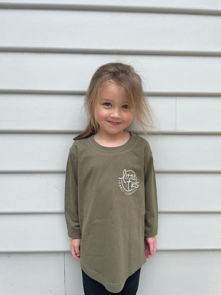 Little Tikes Long Sleeve Tee, Colour: Olive, Size: XS