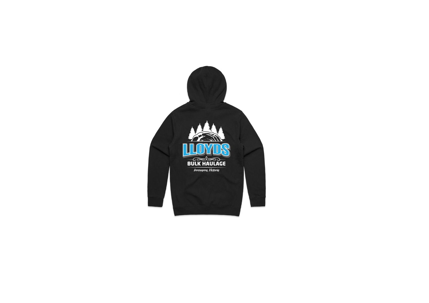 Lloyds Haulage Hoodie- Tree design, Size: 2XS, Colour: Black