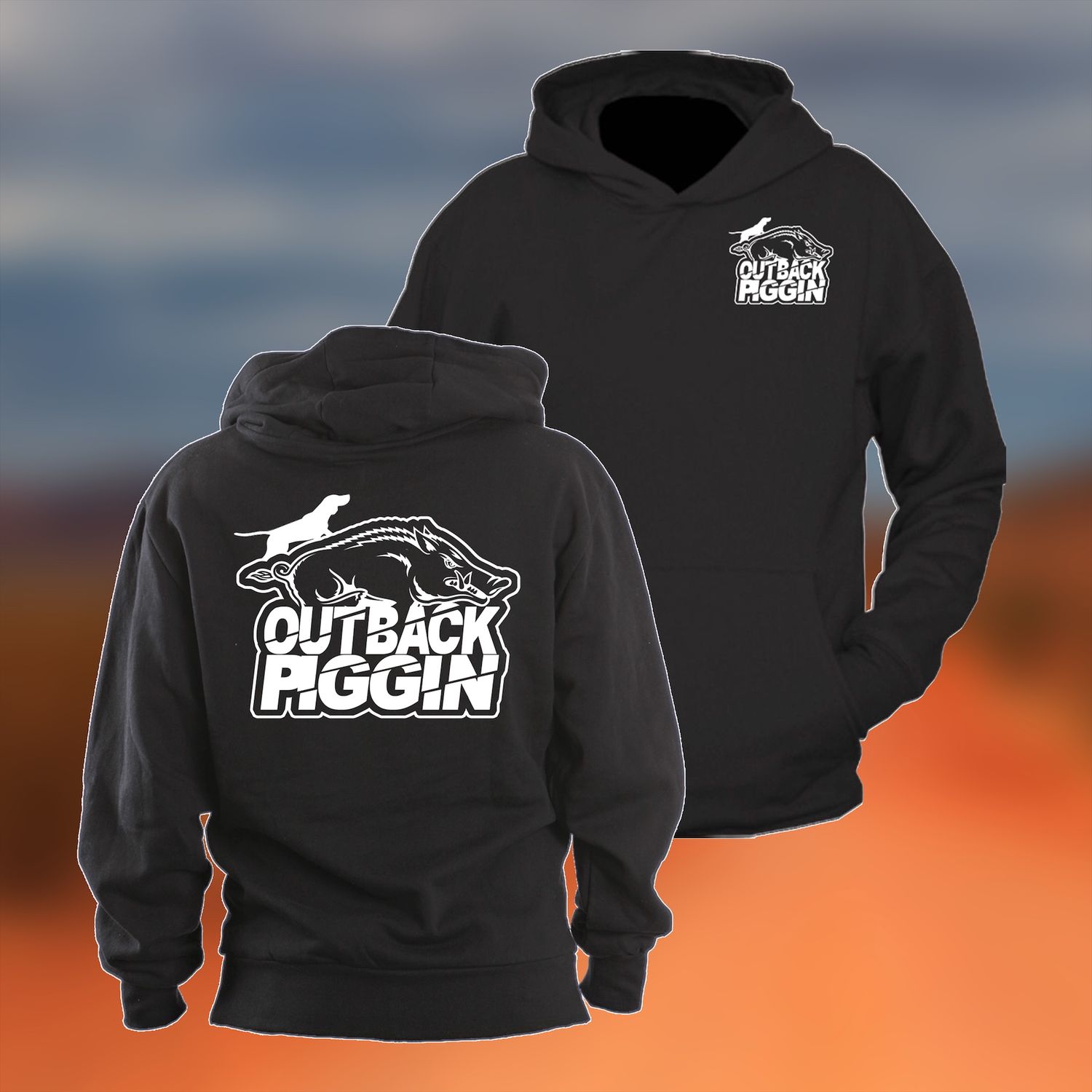 Outback Piggin Hoodie- BLACK