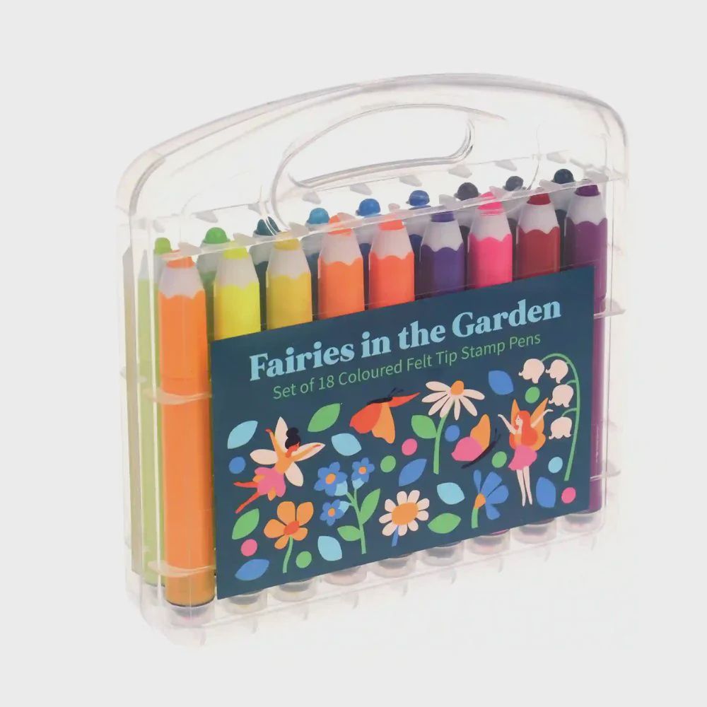 Fairies in the Garden Set 18 Felt Tip Stamp Pens