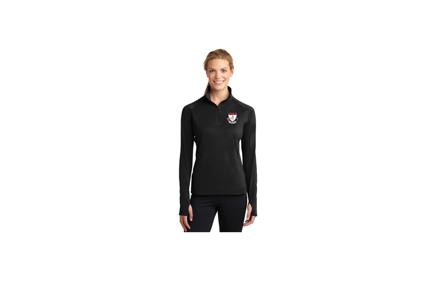 Birregurra Cricket CluSport-Tek Ladies Stretch 1/2-Zip Pullover.