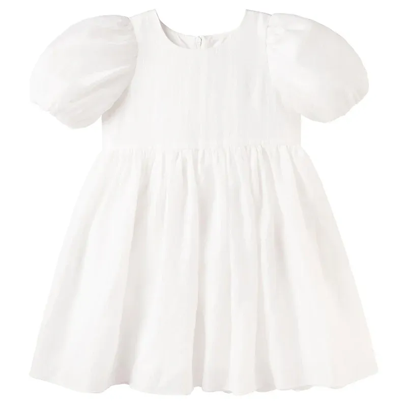 DK Noa Puff Sleeve Bow Back Dress - Ivory