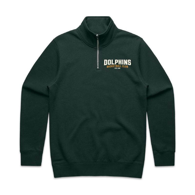 Dolphins Basketball 1/2 zip Green