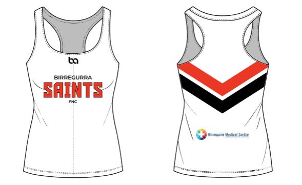 Birregurra Netball Training Singlet-Womens Cut