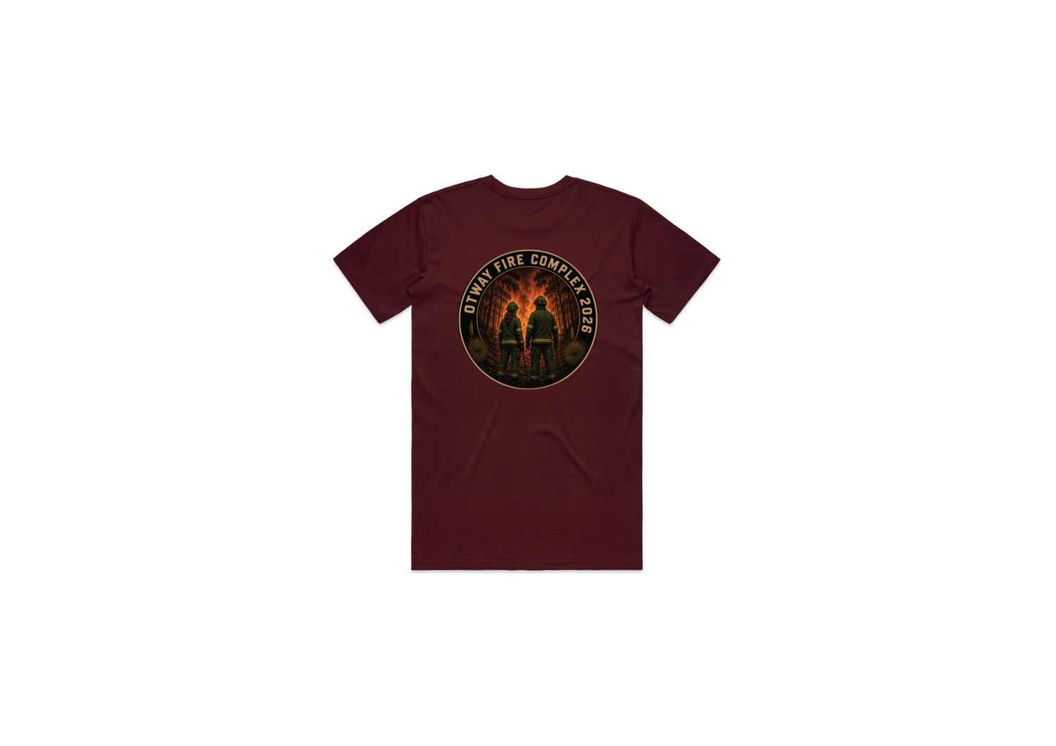 FFMVic Short Sleeve Tee, Colour: Burgundy, Size: XS