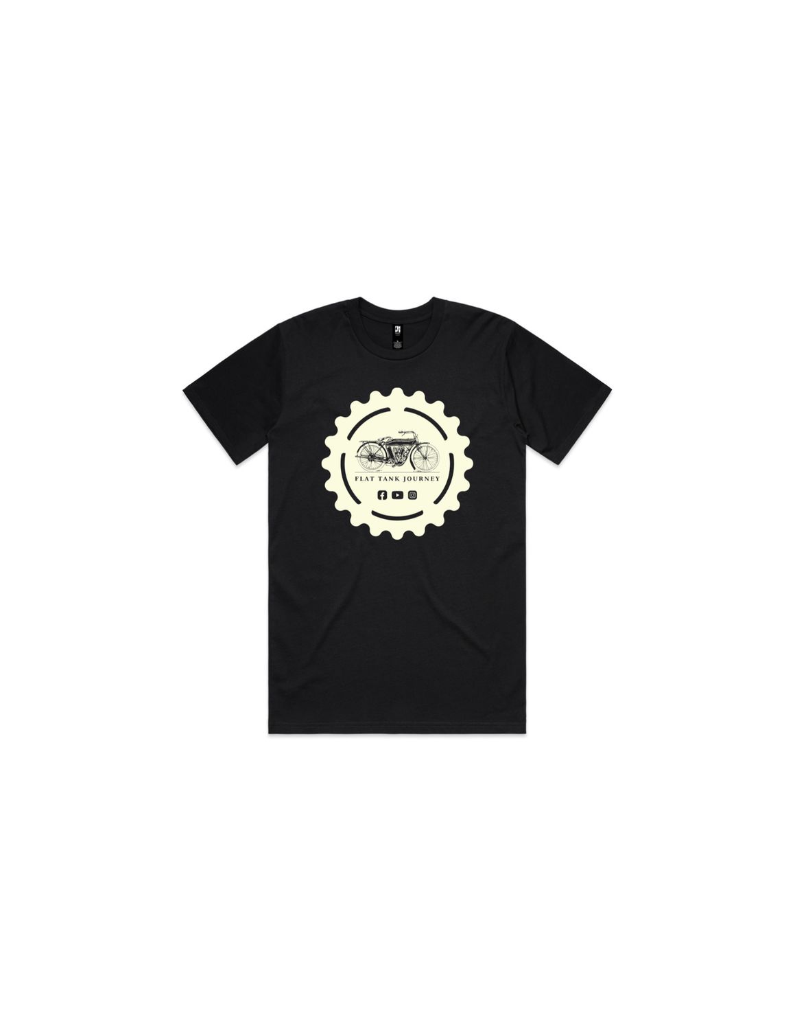 Flat Tank Journey Chain Wheel Tee, Colour: Black, Size: SML