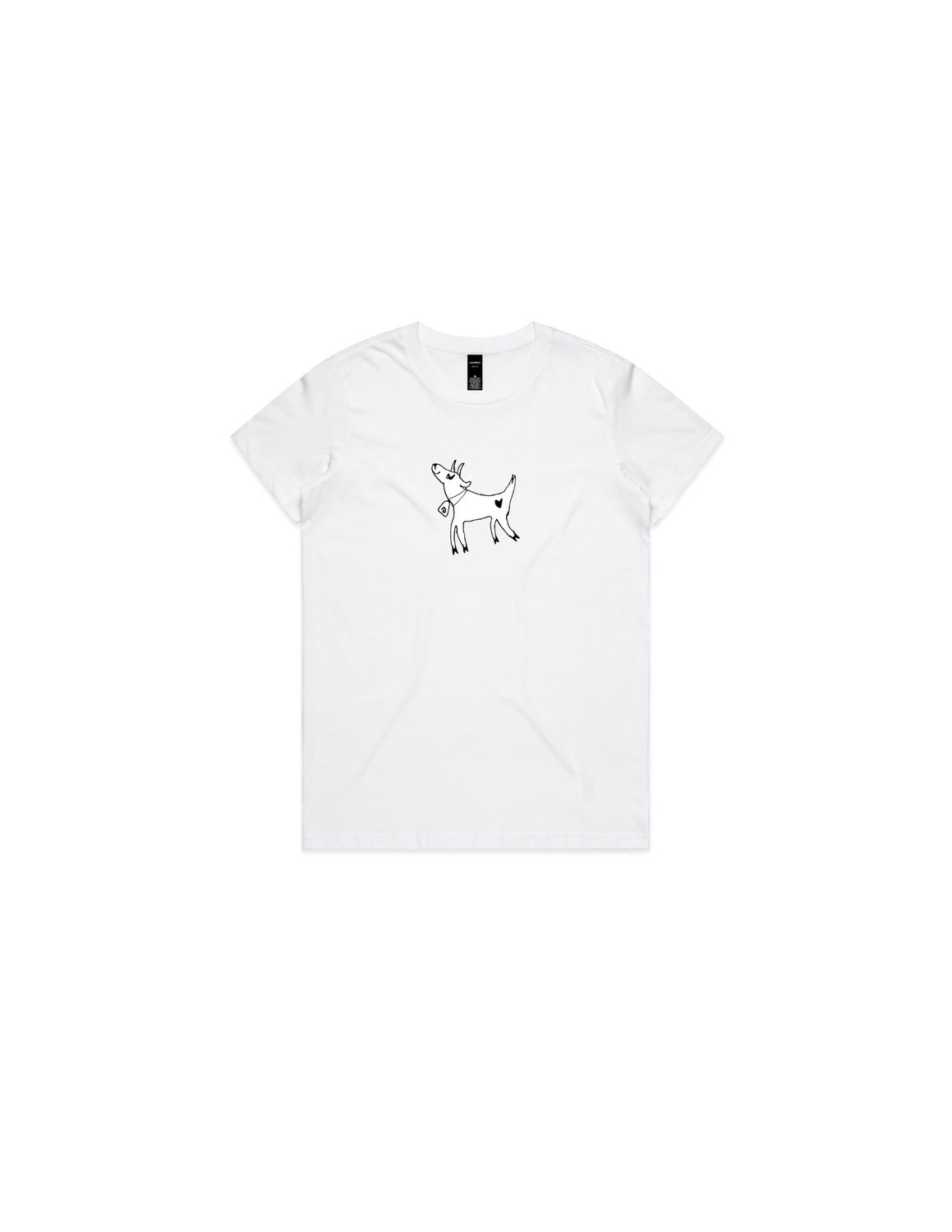 AKM GOAT TEE-WOMENS, Colour: White, Size: XS