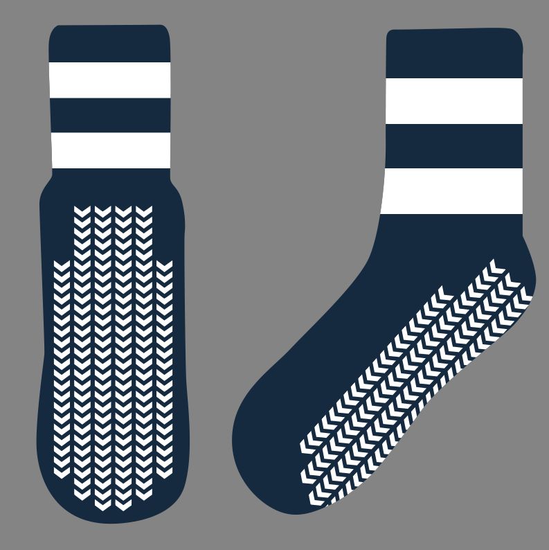 Grip Sports Socks-Navy and White