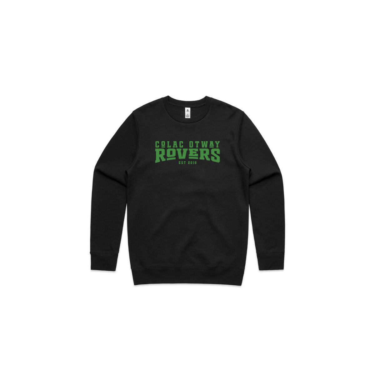 Colac Otway Rovers Crew Neck Fleece- Kids, Colour: Black, Size: 2k
