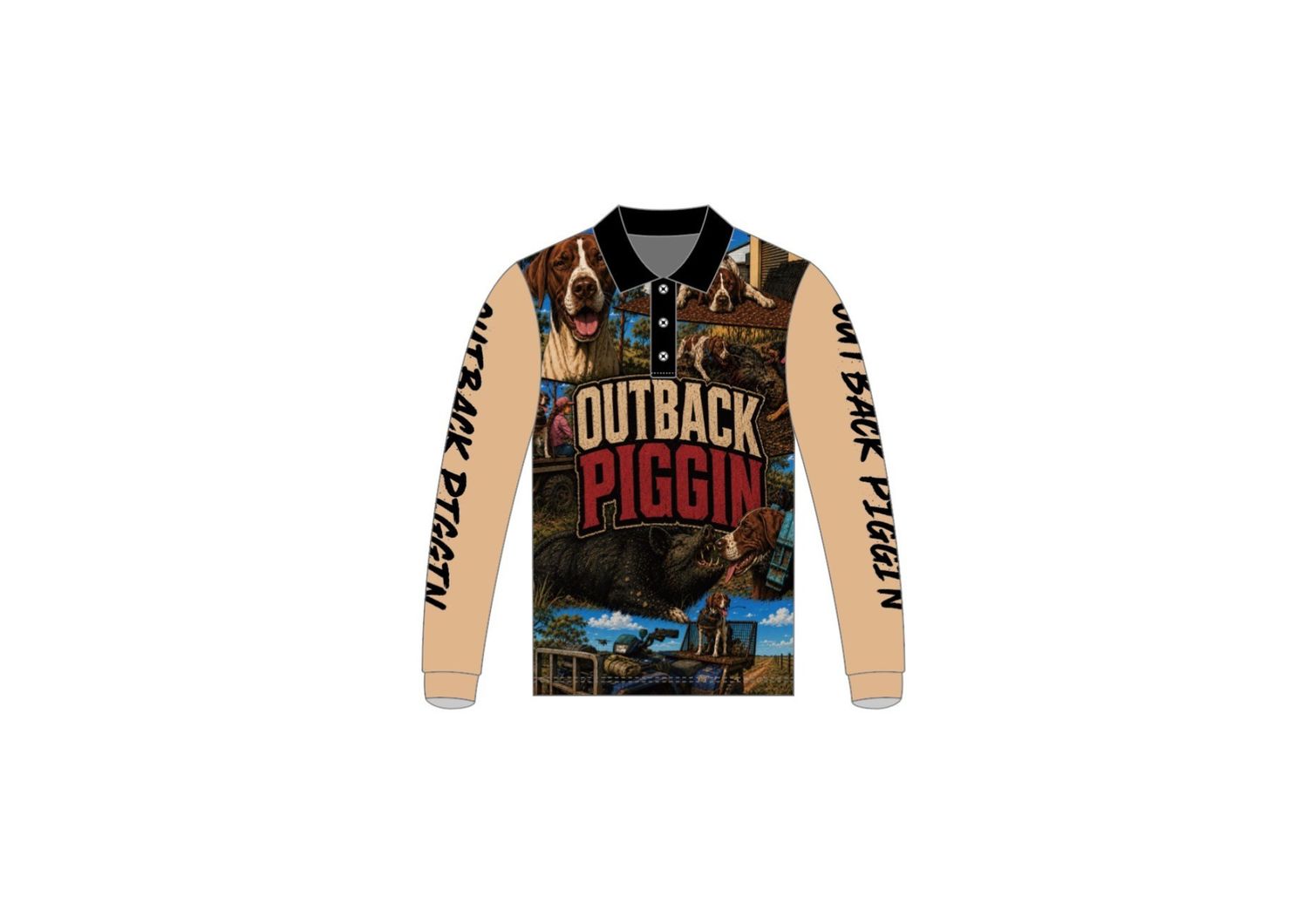 Outback Piggin Fishing Shirt "SCHOONER", Size: 4k