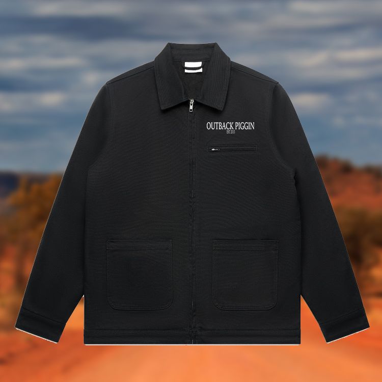 Outback Piggin Canvas Heavy Jacket BLACK, Size: S