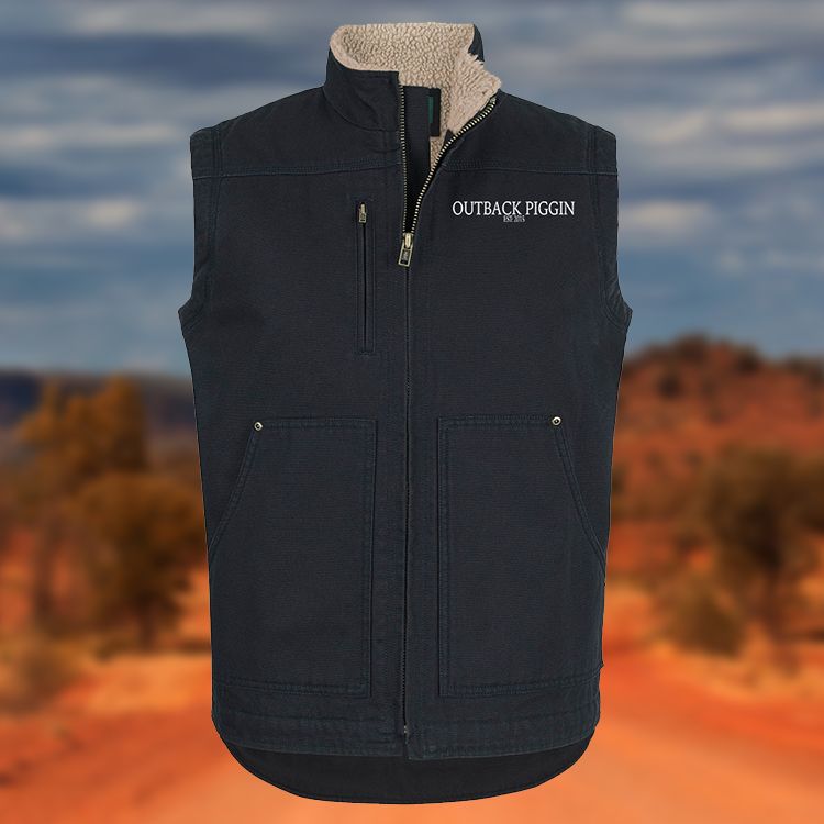 Outback Piggin Barn Vest Black, Size: XS