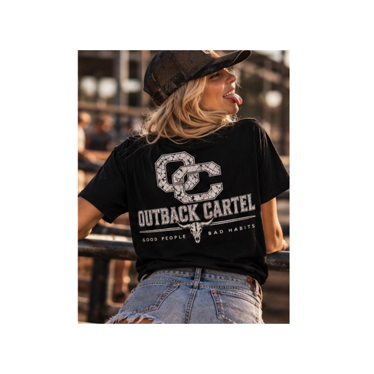 Outback Cartel Heritage Tee- WOMENS, Colour: Black, Size: XS