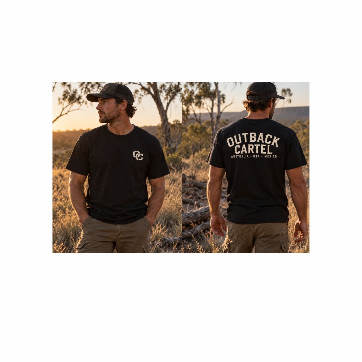 Outback Cartel The Drifter Tee- MENS, Colour: Black, Size: XS