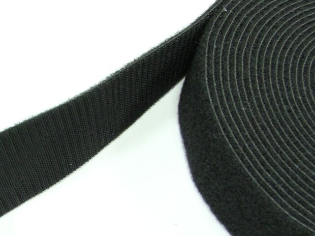 Haken/Flauschband Back/Back - Breite 38mm - schwarz - 3m