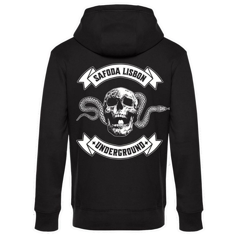 SAFODA BIKER SKULL MAN HOODIE BK