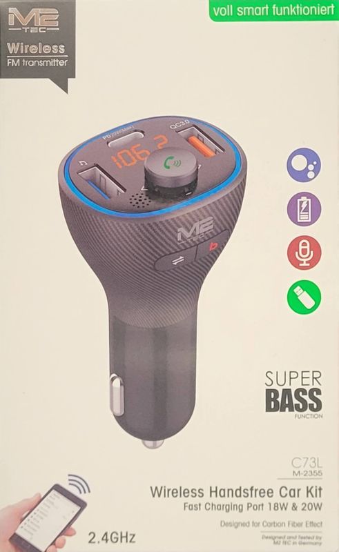 Auto Bluetooth FM Transmitter, Wireless Bluetooth FM Radio Adapter Drahtlos