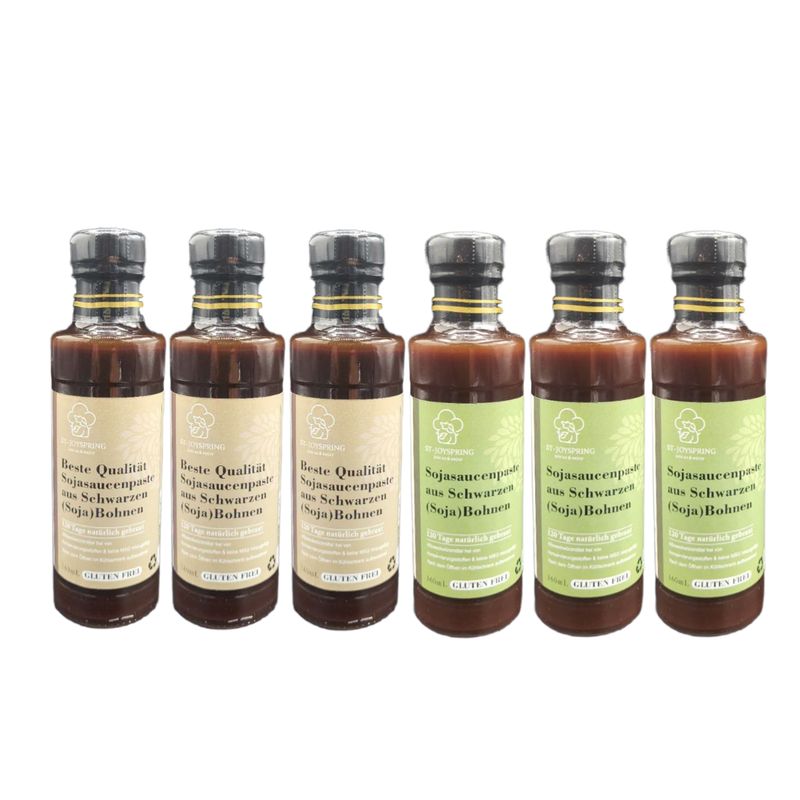 6 Flasche schwarze Bohnen Sojasaucen-Paste aus Taiwan, Vegan, Glutenfrei, SGS, Halal zertifiziert