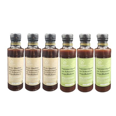 6 Flasche schwarze Bohnen Sojasaucen-Paste aus Taiwan, Vegan, Glutenfrei, SGS, Halal zertifiziert