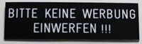 Kunstoffschilder für Briefkästen -Bitte keine Werbung einwerfen