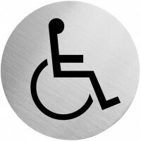 Türschild aus Edelstahl / Rollstuhlfahrer 