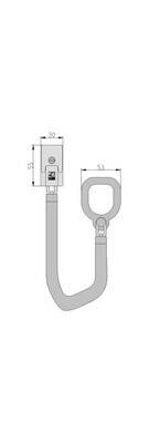 Gehärtete Türgriffkette / ummantelte Kettengliede Nr. TK25 silber