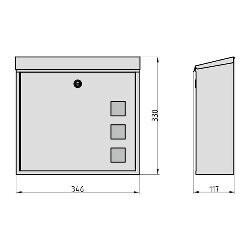 Briefkasten BK 350M Stahl matt anthrazit