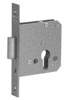 Einsteckriegelschloss Nr. 77505/80 PZ-vorger. / Stulp 20 x 160 Alufinish käntig
