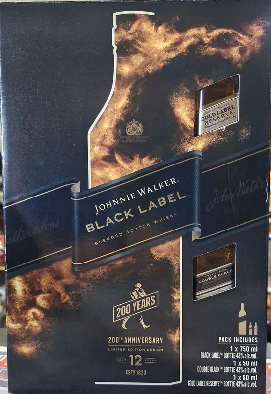 Johnnie Walker 200th anniversary +double black and gold 50ml