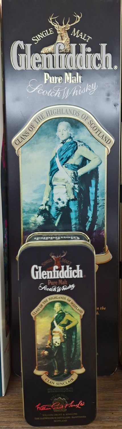 Glenfiddich Clan Sinclair + collectors tin and 50ml tin