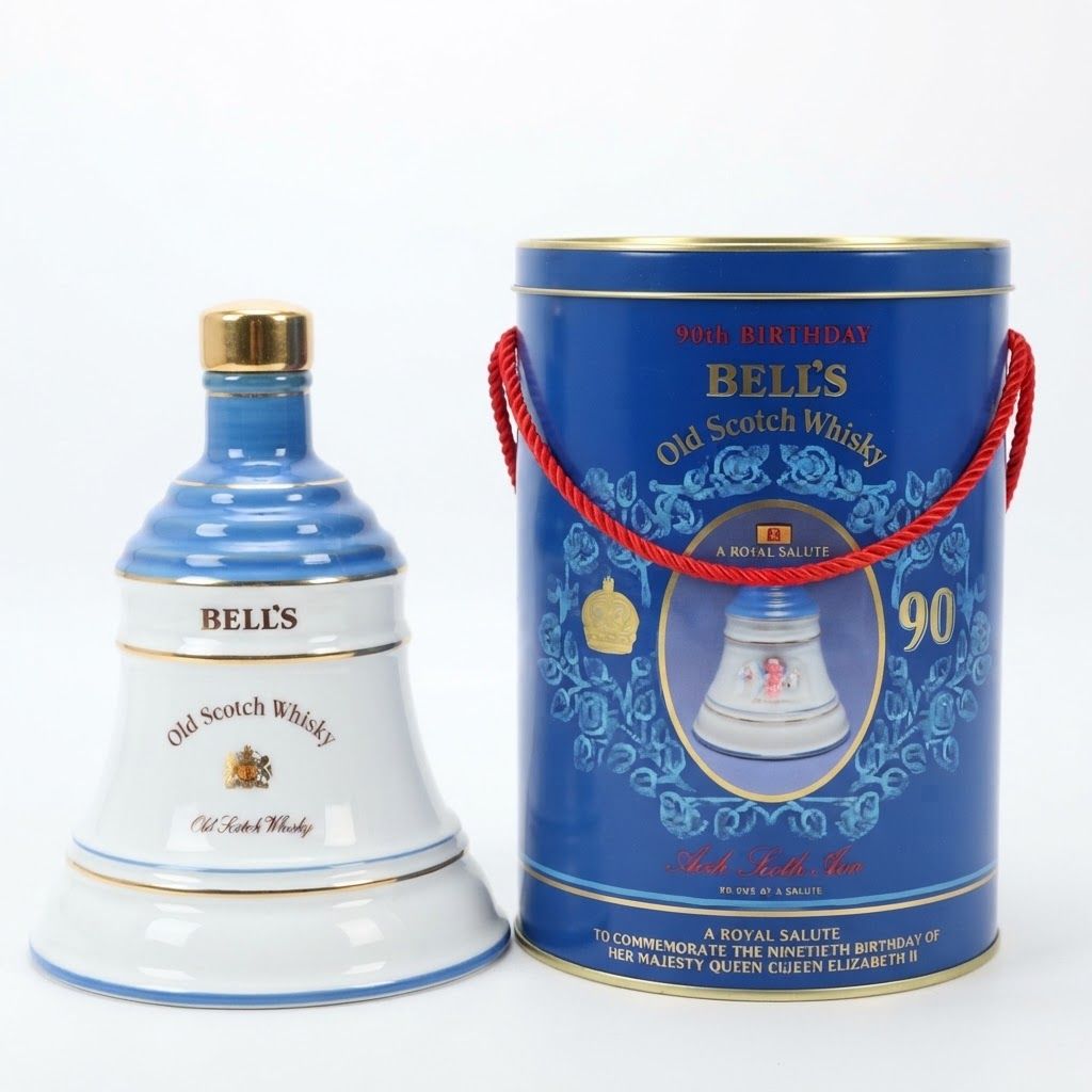 Bells Wade Decanter Mother Queen 90th BDay Tin Bells Wade Decanter Mother Queen 90th BDay Tin