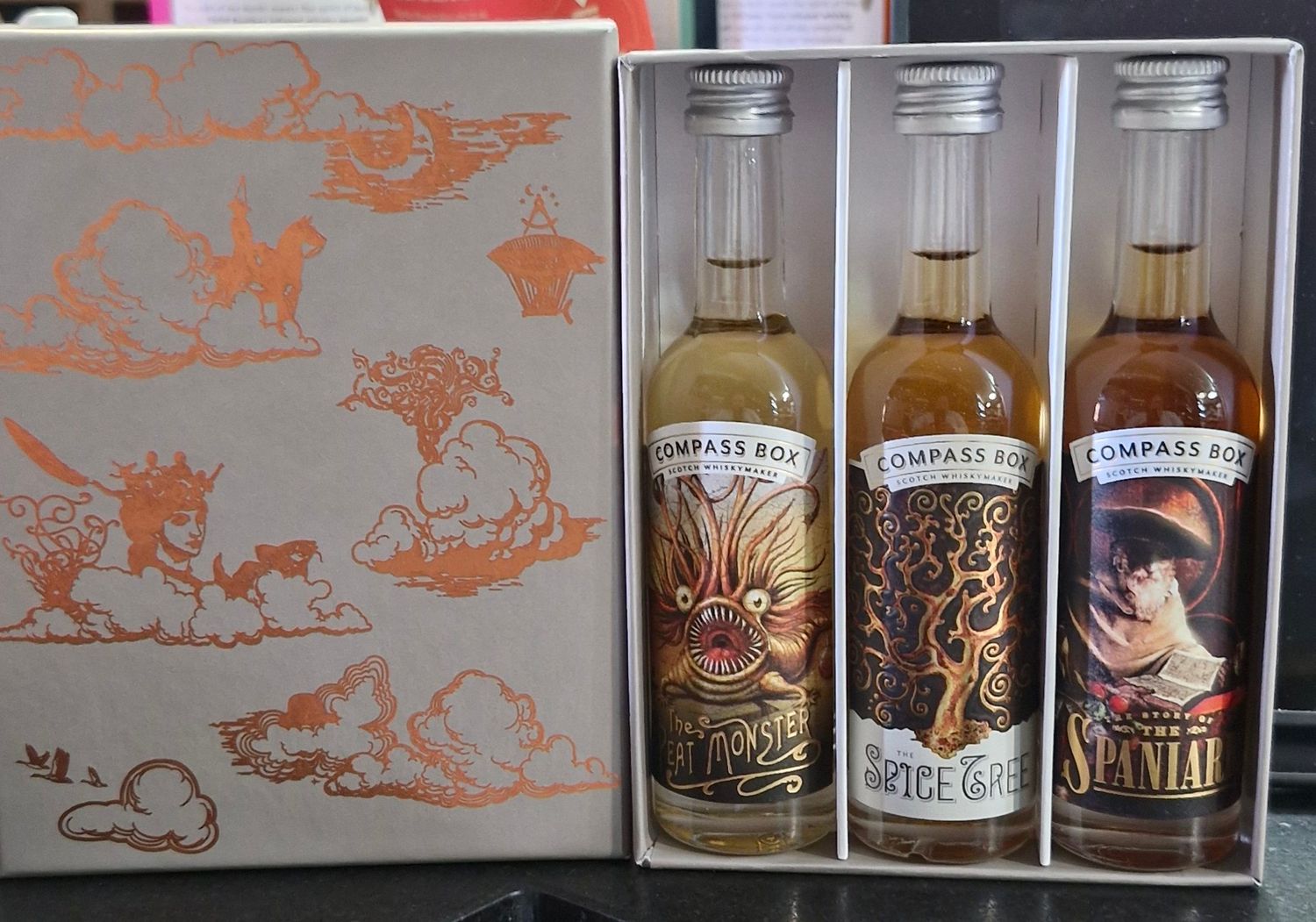 Malt whisky collection 3x50ml peat monster spice tree spaniard
