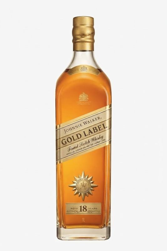 Johnnie walker 18 Gold Label 1990s Johnnie walker face backwards