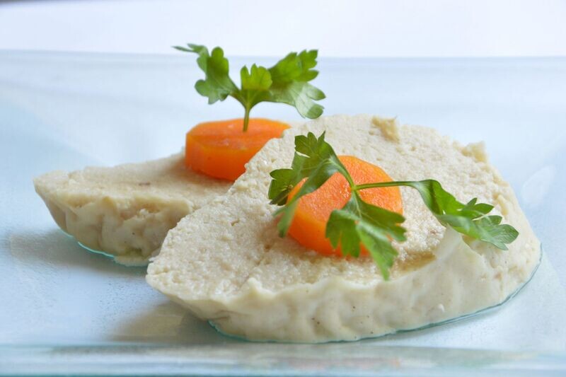 Gefilte fish slice