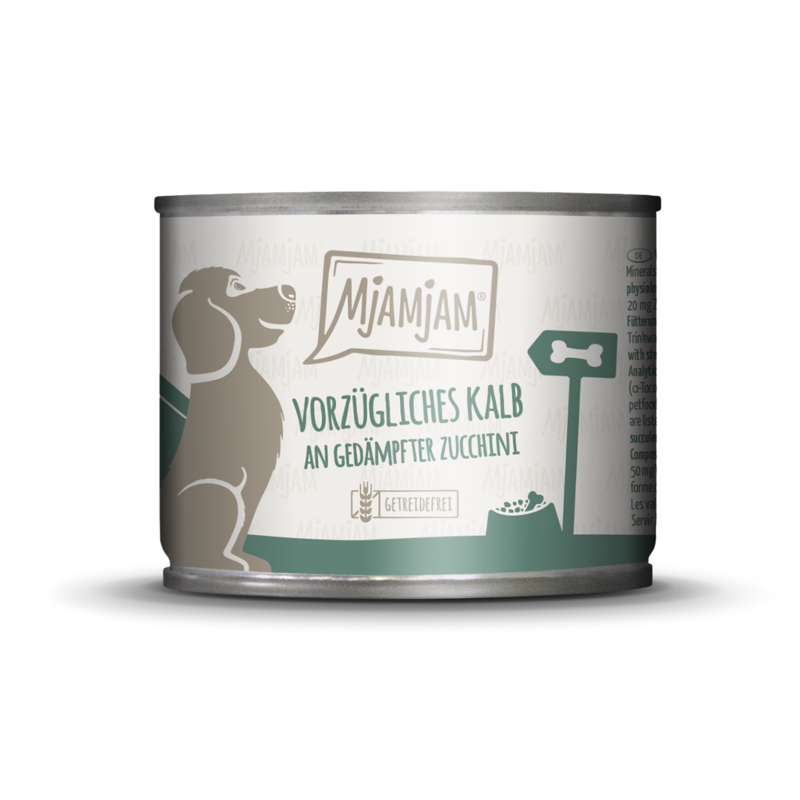 MjAMjAM – Vorzügliches Kalb an gedämpfter Zucchini 🐶 200 g MjAMjAM – Vorzügliches Kalb an gedämpfter Zucchini 🐶 200 g