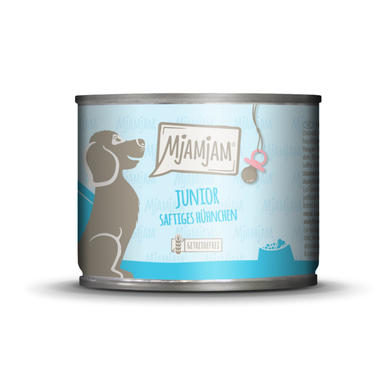 MjAMjAM – Junior 🐶 Mahlzeit für Welpen, mit saftigem Hühnchen und Ei 🐶 200 g MjAMjAM – Junior 🐶 Mahlzeit für Welpen, mit saftigem Hühnchen und Ei 🐶 200 g