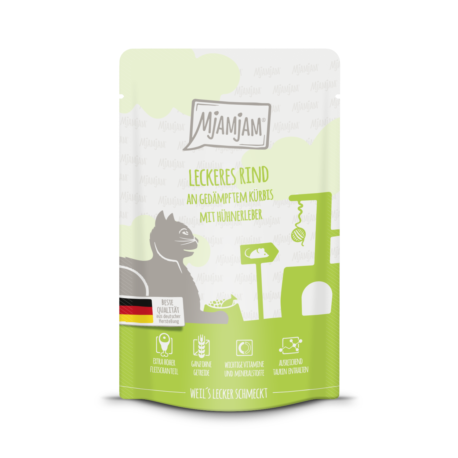 MjAMjAM - Quetschie ? Leckeres Rind an gedämpftem Kürbis mit Hühnerleber ? 125 g