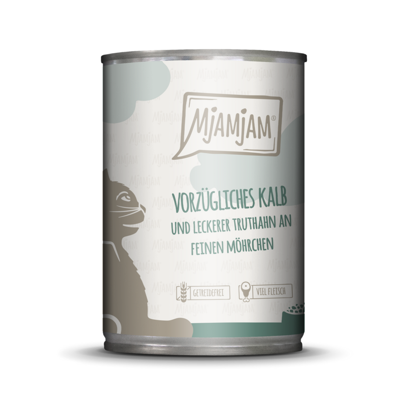 MjAMjAM – Vorzügliches Kalb & leckerer Truthahn an feinen Möhrchen 🐱 400 g MjAMjAM – Vorzügliches Kalb & leckerer Truthahn an feinen Möhrchen 🐱 400 g