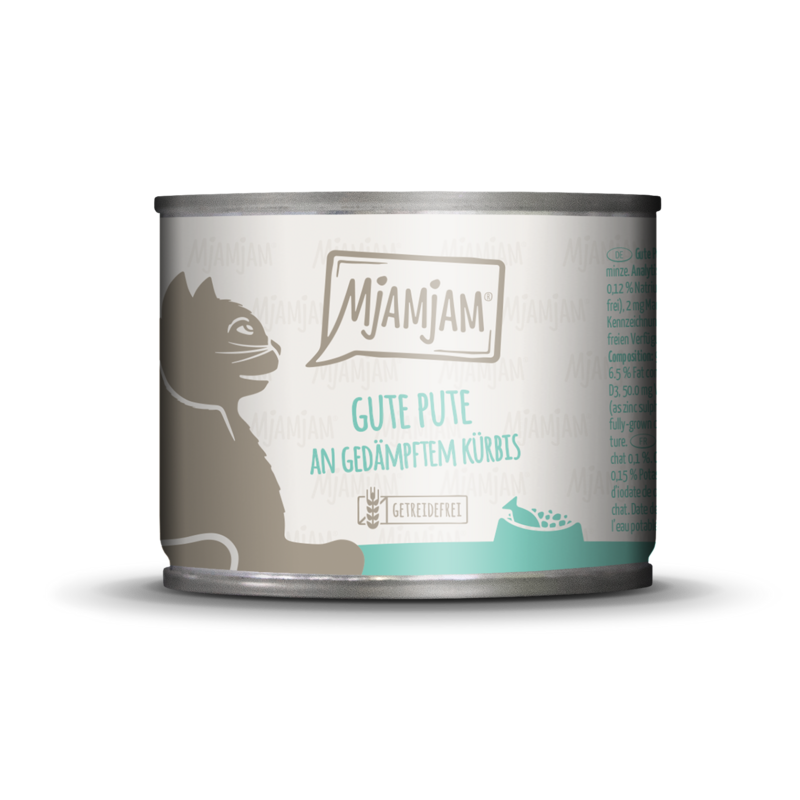 MjAMjAM – Gute Pute an gedämpftem Kürbis mit Katzenminze 🐱 200 g MjAMjAM – Gute Pute an gedämpftem Kürbis mit Katzenminze 🐱 200 g
